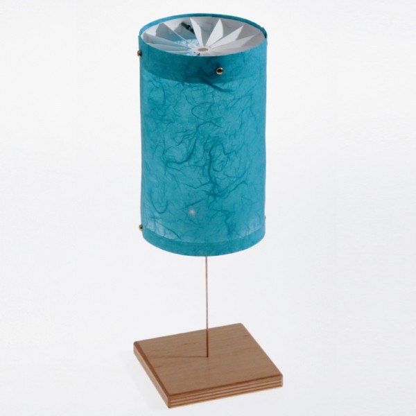 Lichtrotor türkis mit Teelichtantrieb
