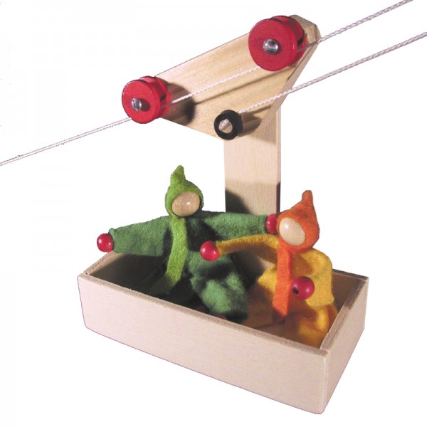 Spielzeugseilbahn Mini - Wagen mit Seil